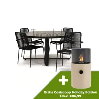 Tuinstoel Vita Luxor zwart met braga tafel 140 cm rond