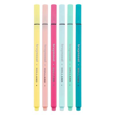 Bruynzeel fineliner set licht 6 kleuren