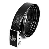 Mannen casual lederen riem tailleband met gesp hoofd lengte: 130cm (zwart)