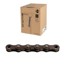 M-Wave ketting single speed 1/2x1/8, grijs/bruin. 15m op rol, incl 10 verbindingsschakels