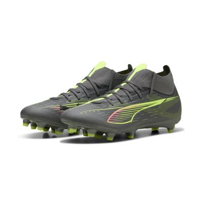 PUMA Ultra 5 Match+ High Gras / Kunstgras Voetbalschoenen (MG) Donkergrijs Geel Roze