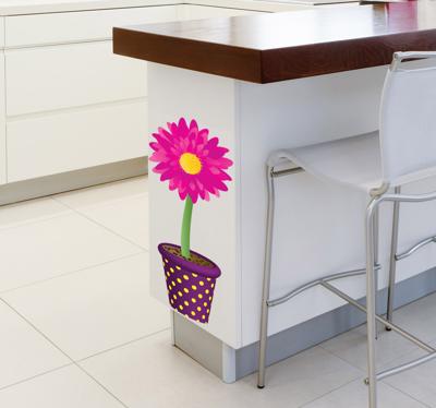 Sticker rode bloem