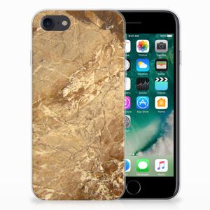 iPhone SE 2022 | SE 2020 | 8 | 7 TPU Siliconen Hoesje Marmer Creme