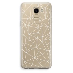 Geometrische lijnen wit: Samsung Galaxy J6 (2018) Transparant Hoesje