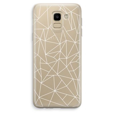 Geometrische lijnen wit: Samsung Galaxy J6 (2018) Transparant Hoesje