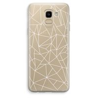 Geometrische lijnen wit: Samsung Galaxy J6 (2018) Transparant Hoesje