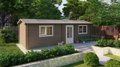 Blokhut - Tuinhuis Ava | 70 mm | vuren groen geïmpregneerd