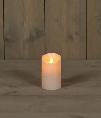 Anna&apos;s Collection LED kaars flame effect rustiek 7.5x12.5cm parel 1 stuks
