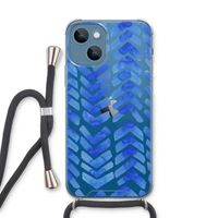 Blauwe pijlen: iPhone 13 Transparant Hoesje met koord Blauwe pijlen: iPhone 13 Transparant Hoesje met koord
