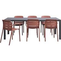 Tuinset Savoie Nice - terracotta - 7-delig - 215 cm - Leen Bakker