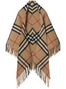 Burberry cape en laine mélangée à motif Vintage Check - Tons neutres