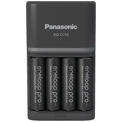 Panasonic Smart & Quick BQ-CC55 +4x eneloop Pro AA Lader voor accupacks NiMH AAA (potlood), AA (penlite)