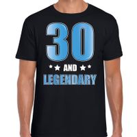 30 and legendary verjaardag cadeau t-shirt 30 jaar zwart voor heren - thumbnail