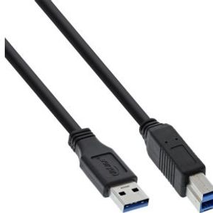 InLine 35330 USB-kabel 3 m USB 3.2 Gen 1 (3.1 Gen 1) USB A USB B Zwart