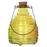 Luance Wespenvanger/wespenval met hengsel - glas - geel - D13 x H17 cm