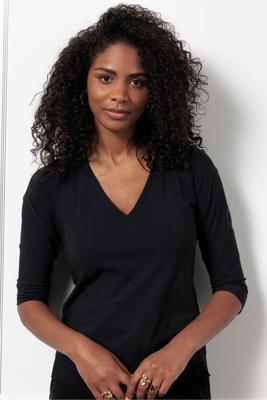 Studio Anneloes Emma Vneck Top 12476 T-shirt Lange Mouw 9000 Black