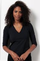 Studio Anneloes Emma Vneck Top 12476 T-shirt Lange Mouw 9000 Black