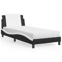 Bedframe zonder matras "Zadar" kunstleer zwart en wit 90x190 cm