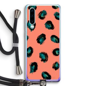 Pink Cheetah: Huawei P30 Transparant Hoesje met koord