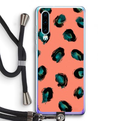 Pink Cheetah: Huawei P30 Transparant Hoesje met koord