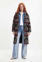 Lange jas met etnische prints - BLACK - XS