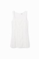 Korte jurk met kant - WHITE - XL