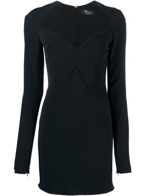 Blumarine robe courte à papillons brodés - Noir