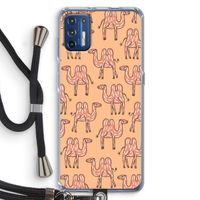 Kameel: Motorola Moto G9 Plus Transparant Hoesje met koord Kameel: Motorola Moto G9 Plus Transparant Hoesje met koord