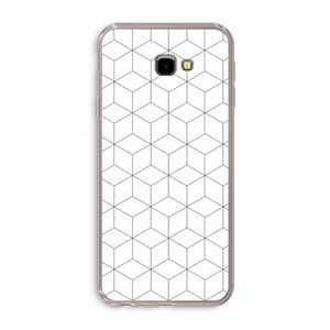 Zwart-witte kubussen: Samsung Galaxy J4 Plus Transparant Hoesje