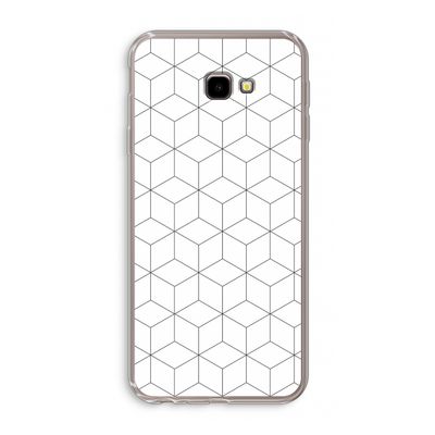Zwart-witte kubussen: Samsung Galaxy J4 Plus Transparant Hoesje