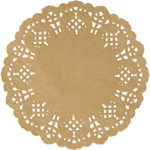 Placemats kant look - 30x - naturel - papier - rond - Tafel diner onderleggers