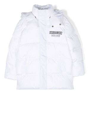 DSQUARED2 KIDS doudoune à logo poitrine imprimé - Blanc
