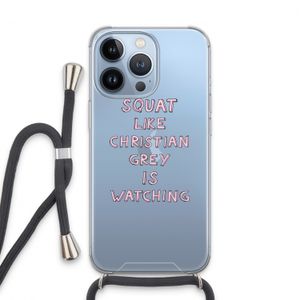 Christian Grey: iPhone 13 Pro Transparant Hoesje met koord