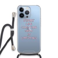 Christian Grey: iPhone 13 Pro Transparant Hoesje met koord