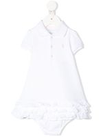 Ralph Lauren Kids robe volantée à logo brodé - Blanc