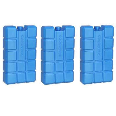 Gerimport Koelelement - 3x - 400 ml - 9,5 x 16 cm - blauw - voor koeltas of koelbox
