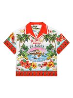 Dolce & Gabbana Kids chemise en coton à imprimé graphique - Blanc