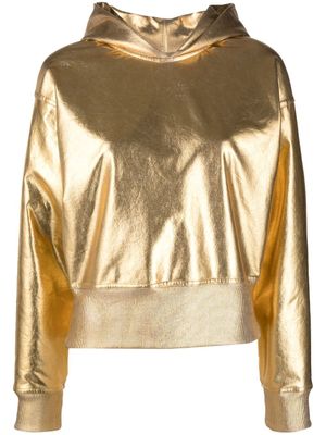 Valentino Garavani hoodie à effet métallisé - Or