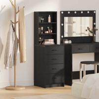 Highboard met lade Zwart eiken 40 x 41 x 135 cm Bewerkt hout