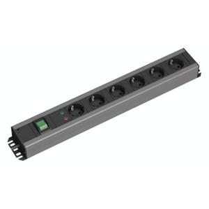 Bachmann 300.011 Overspanningsveilige stekkerdoos Aluminium, Zwart Randaarde stekker