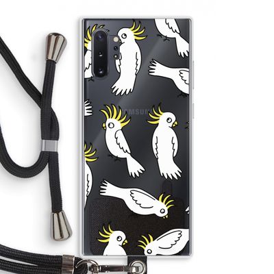 Papegaai: Samsung Galaxy Note 10 Plus Transparant Hoesje met koord