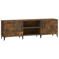 The Living Store Tv-meubel 150x30x50 cm bewerkt hout gerookt eikenkleurig - Kast