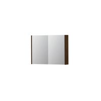 INK SPK1 Spiegelkast - 80x14x60cm - 2 deuren - dubbelzijdige Spiegel - schakelaar en stopcontact - MFC Koper eiken 1110567