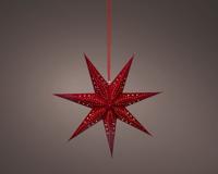 Papieren kerstster led 58 cm rood