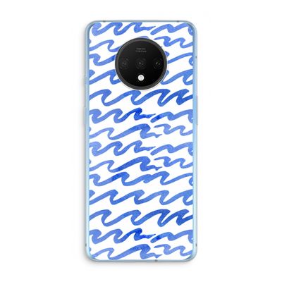 Blauwe golven: OnePlus 7T Transparant Hoesje