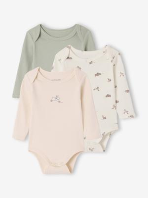 Set van 3 body's baby lange mouwen saliegroen