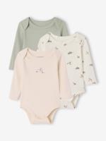 Set van 3 body's baby lange mouwen saliegroen