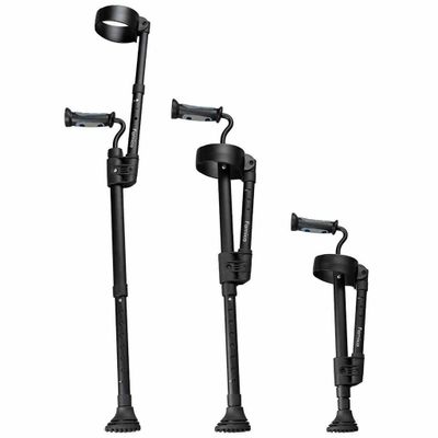 Crutch - Inschuifbare elleboogkruk | Loopkrukken | Ingeschoven: 57 cm | Kleur: Zwart | Makkelijk voor op reis | E-Ability