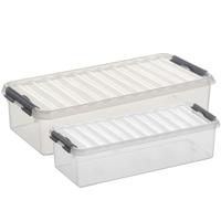 Sunware opbergboxen set 4x stuks - in 3.5L en 6.5L - kunststof - met deksel