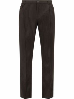 Dolce & Gabbana pantalon de costume à fines rayures - Noir